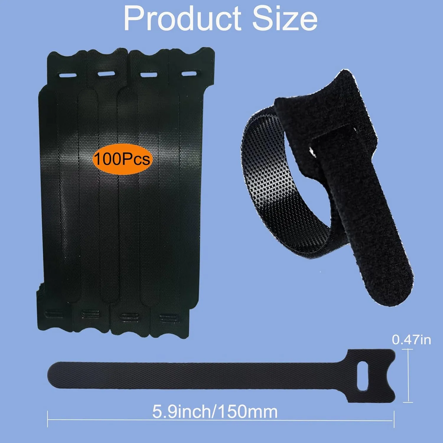 100PCS Cable Ties, 6-Inch Reusable Cord Organizer, Multifunctional Wire Organizer, Perfect for Cable Management in the Home, Office and Garden