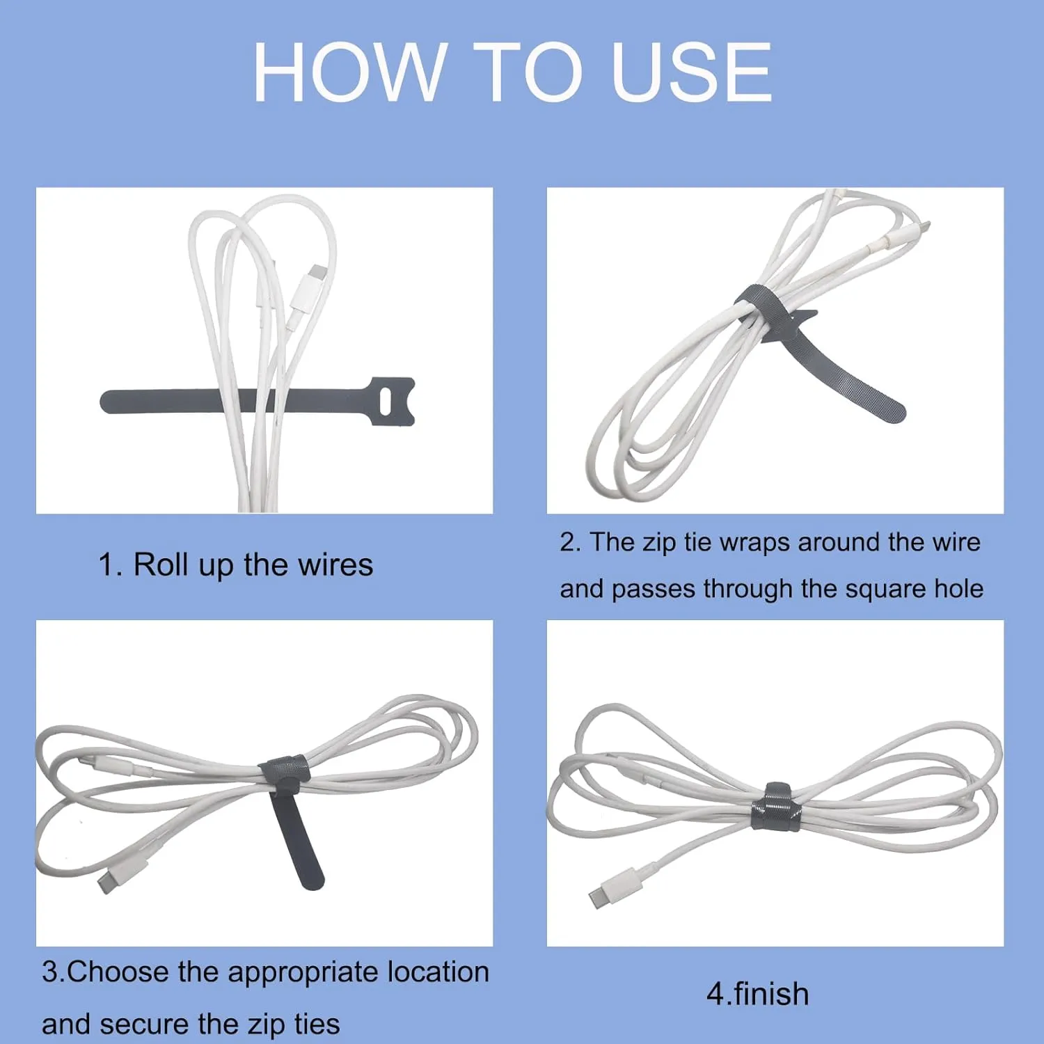 100PCS Cable Ties, 6-Inch Reusable Cord Organizer, Multifunctional Wire Organizer, Perfect for Cable Management in the Home, Office and Garden