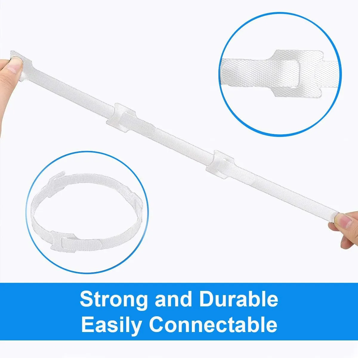 60 PCS 6 Inches Reusable Cable Ties, Wire Ties, Cord Organizer, Cable Organizer, Adjustable Cable Management - White