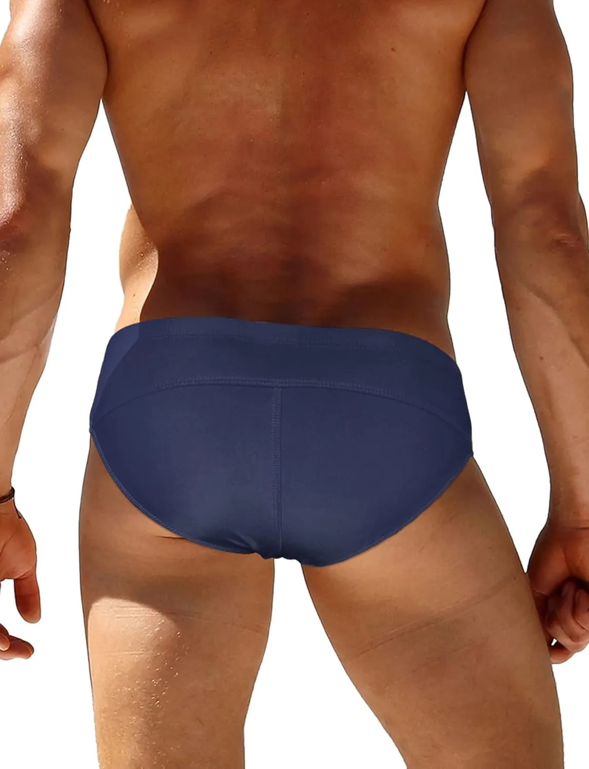 AIEOE Mens Swim Briefs Low Rise Quick Dry Swimsuit Athletic Training Swimwear Hook and Eye