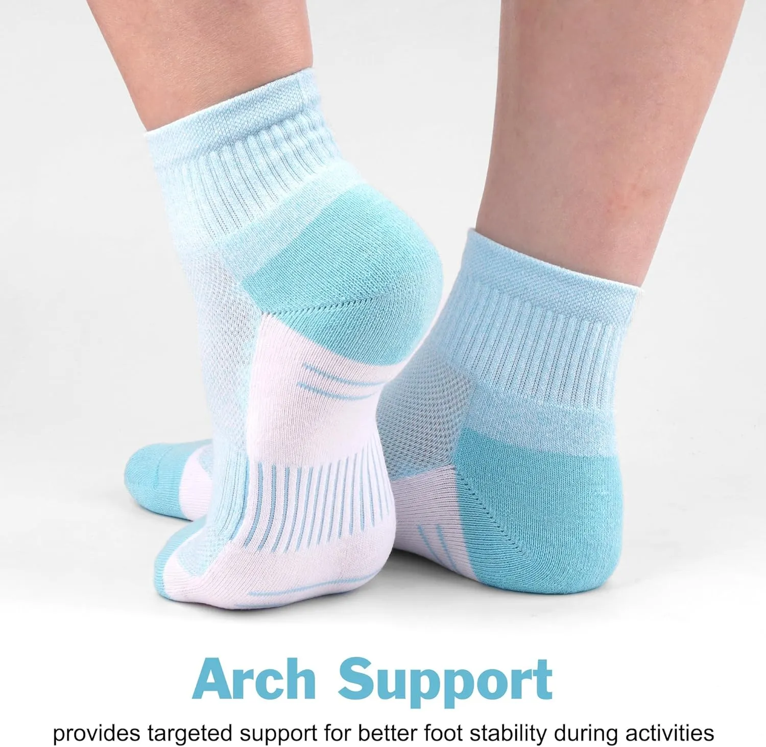 Ankle Socks Women Athletic Running Socks Hiking Cushioned 5-Pairs