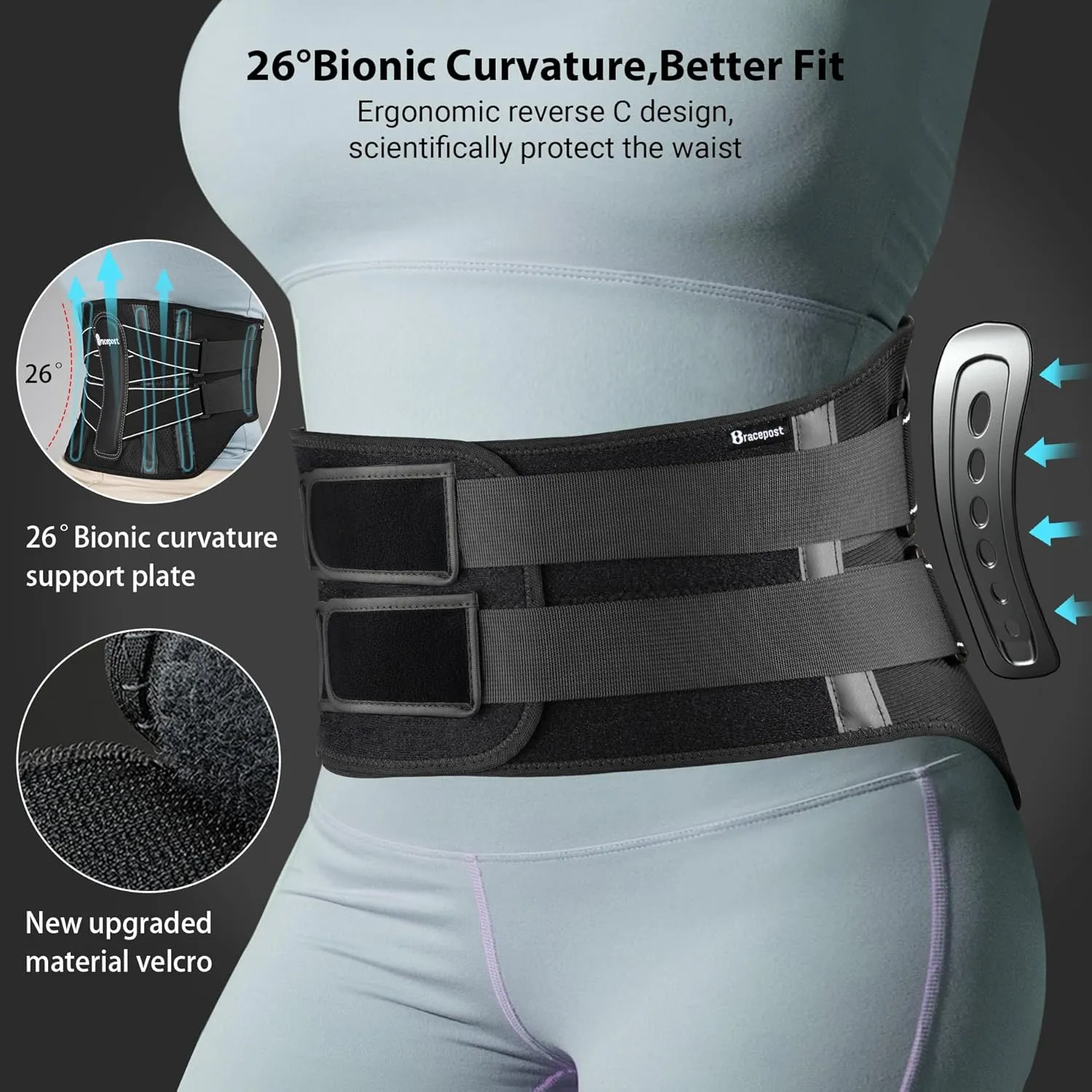 Back Brace For Lower Back Pain Women Men With 360Support & Hot/Cold Compress,Breathable Back Support Belt With 3D Pad,Adjustable Back Brace For Sciatica,Herniated Disc,Scoliosis,L