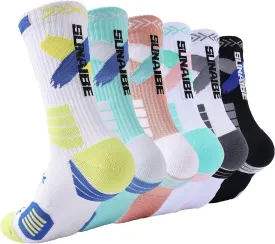 Basketball Socks for Men,Performance Cushioned Men's Athletic Crew Socks with Arch Compression for Basketball Sports