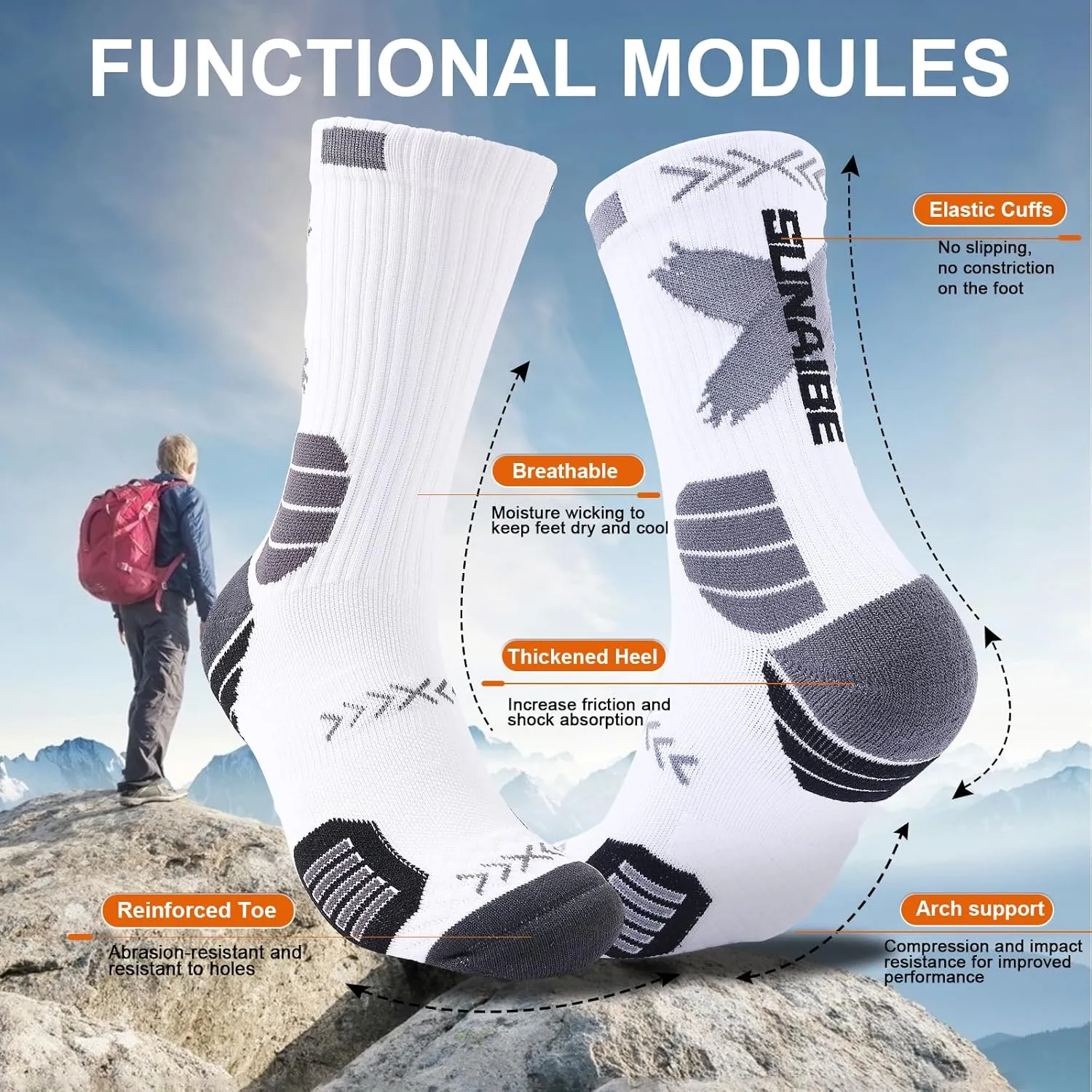 Basketball Socks for Men,Performance Cushioned Men's Athletic Crew Socks with Arch Compression for Basketball Sports