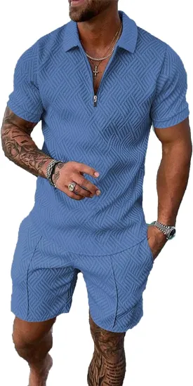 BIRW Mens Track Suits 2 Piece Summer Short Sets Outfits Fashion Polo Shirt Casual Short Sleeve and Shorts set