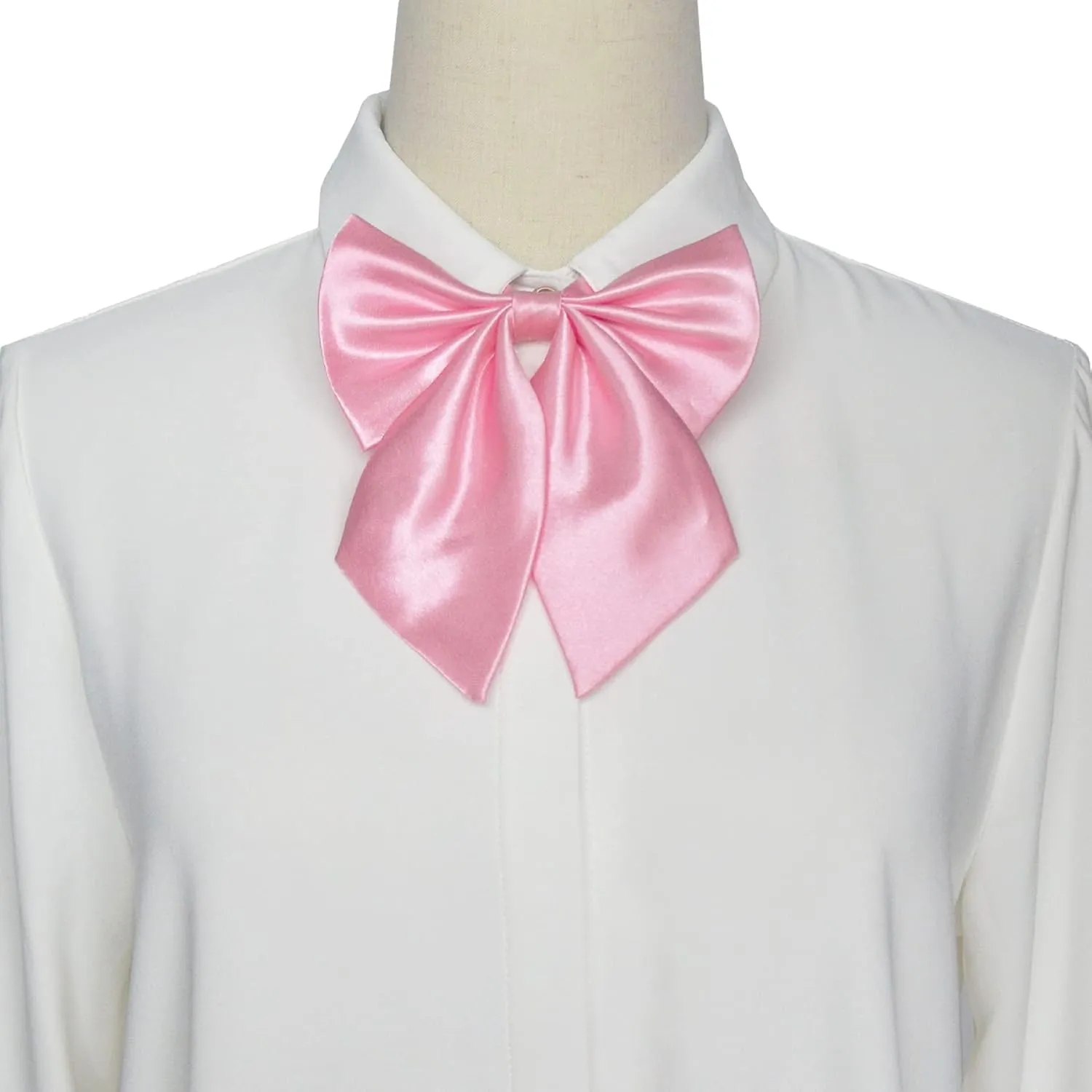 Bow Tie for Women, Adjustable Elegant Satin Bowtie for Dresses & Graduation & School Uniform & Weddings W-B1