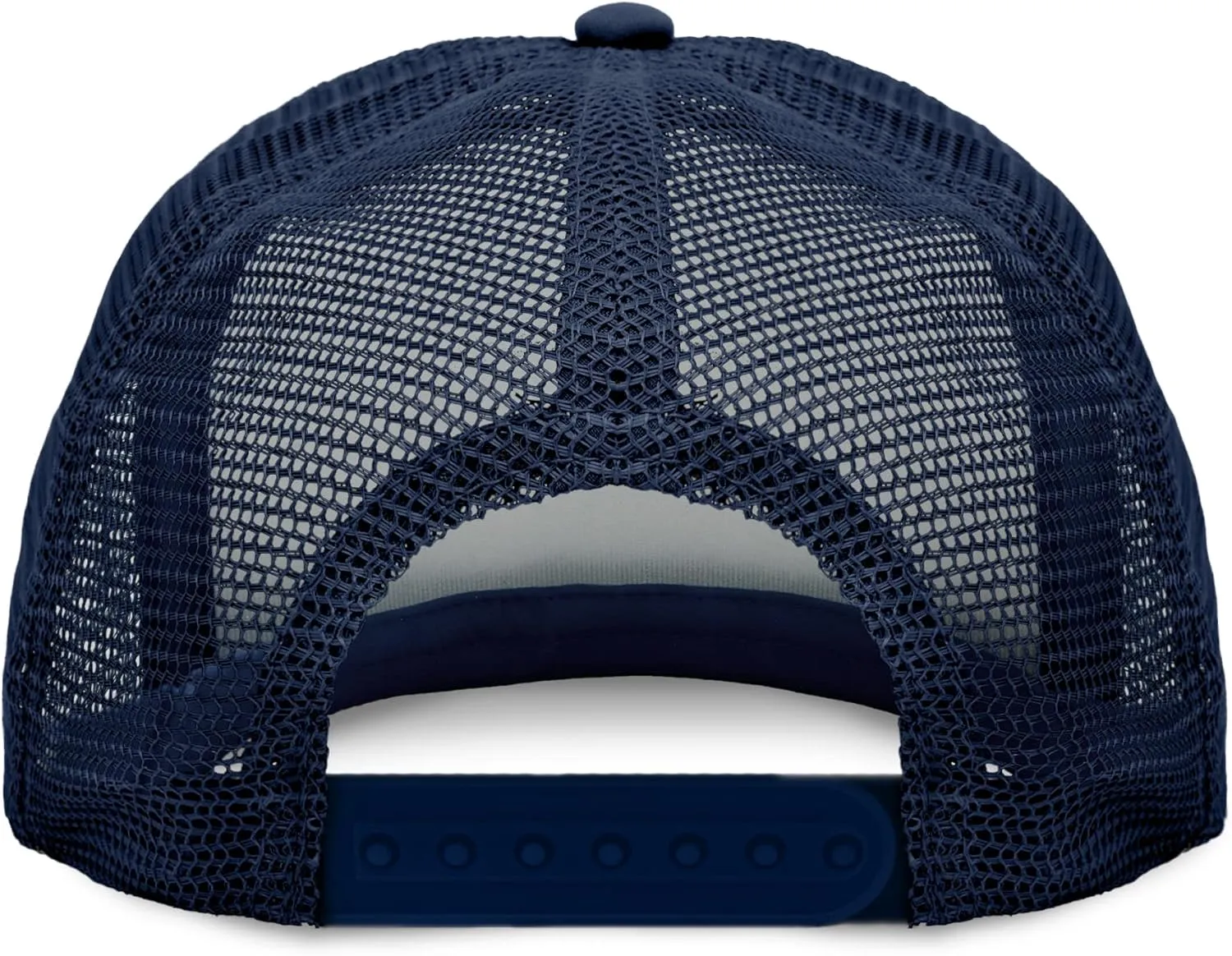 DALIX Flat Billed Trucker Hat Mesh Back S M L Adjustable Cap Solid Two Toned Snapback