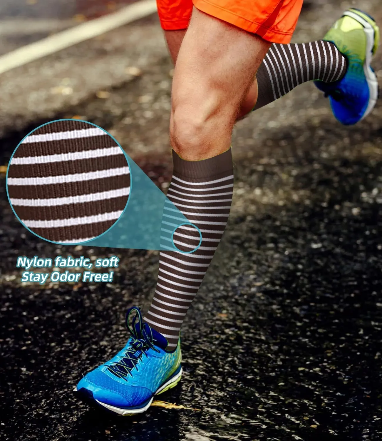 FuelMeFoot Compression Socks For Women Men - Graduated Support Knee High Socks For Nurses, Travel, Athletic