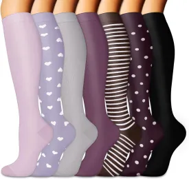 FuelMeFoot Compression Socks For Women Men - Graduated Support Knee High Socks For Nurses, Travel, Athletic