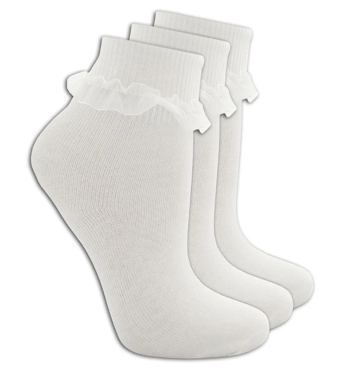 Girls 3PK Lace Tot Socks - White (6-8.5) 43B364