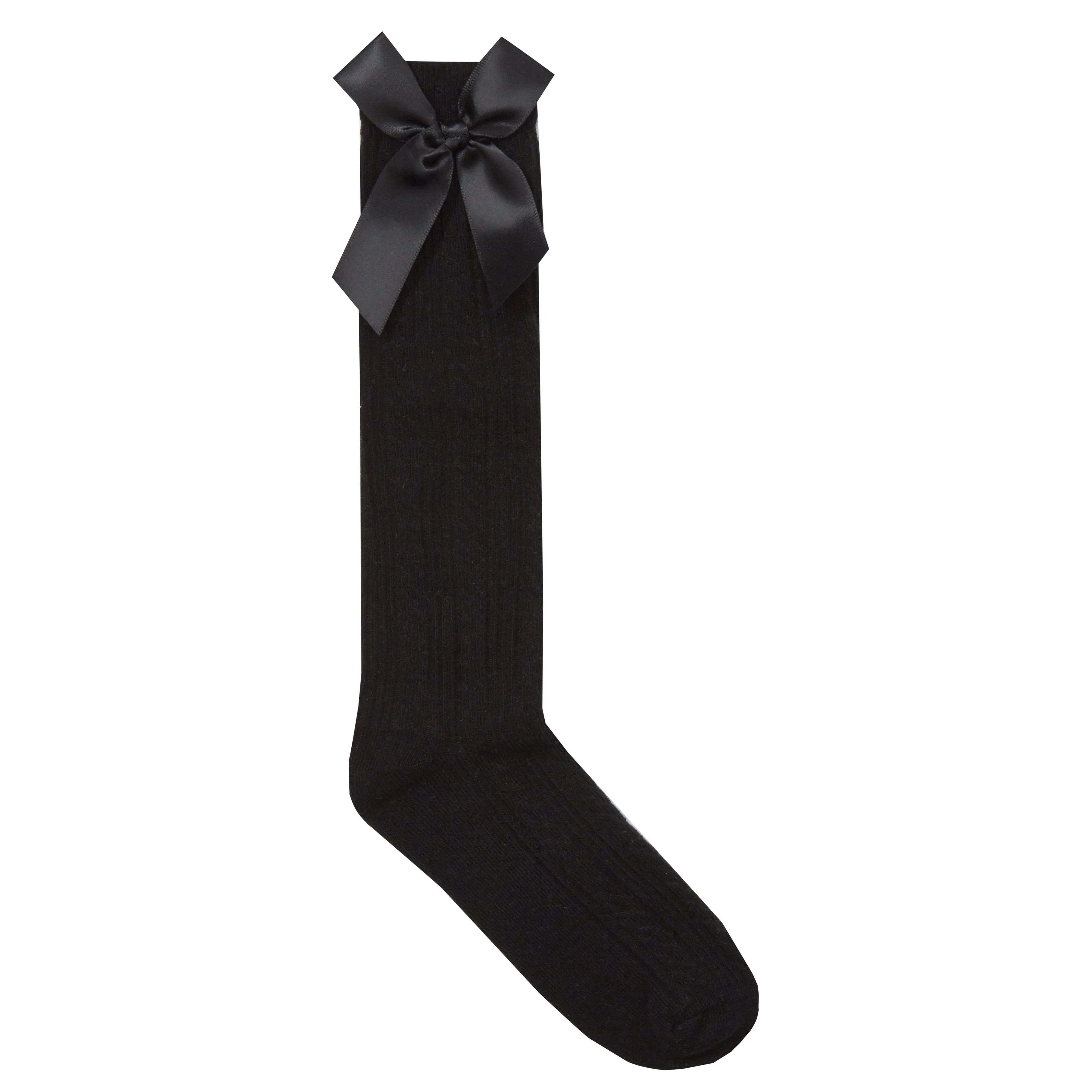 Girls Premium Quality Knee High Socks with Bow (6-8.5 to 12-3.5) (43B608)