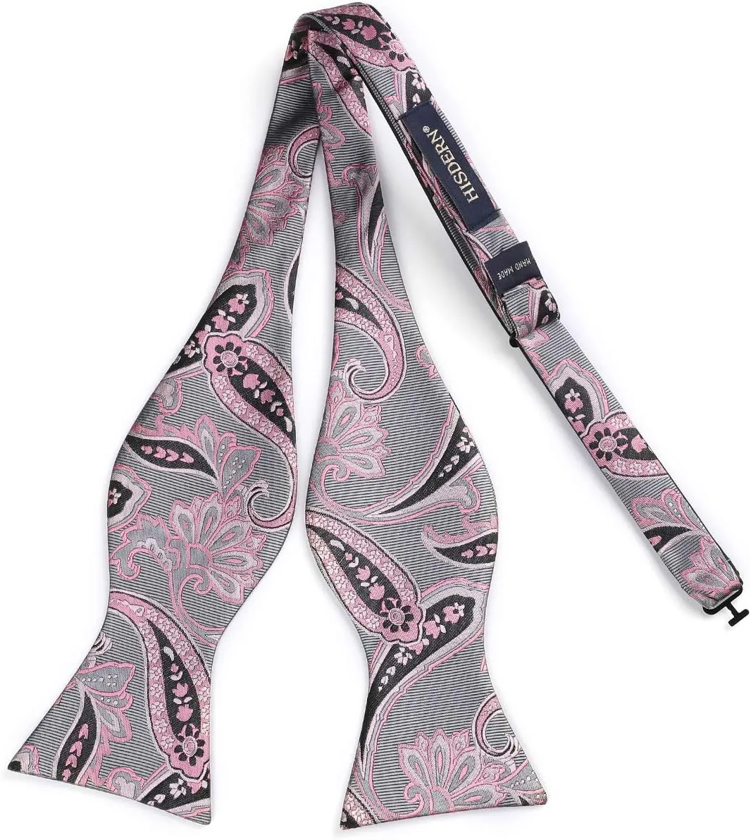 HISDERN Bow Ties for Men Paisley Bowties Mens Self Tie Bow Tie and Pocket Square Set Formal Tuxedo Wedding Bowtie