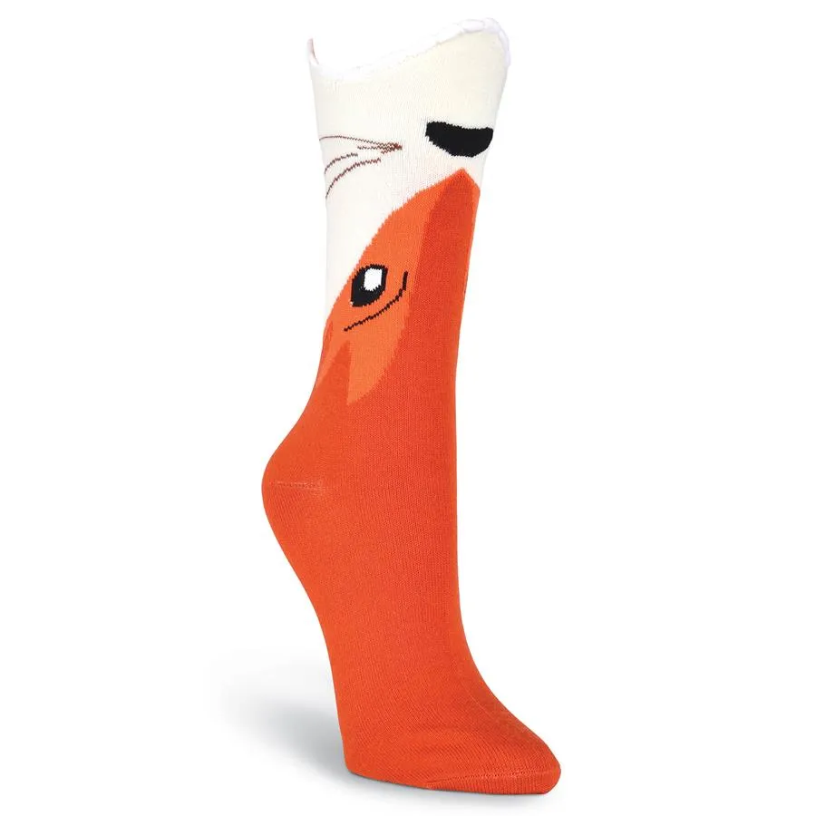 K Bell Womens Wide Mouth Fox Sock