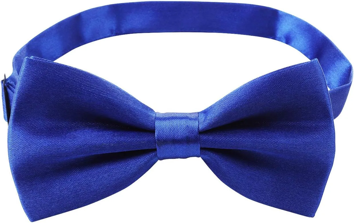 Kajeer Men's Bow Tie for Wedding Party - Solid Color Adjustable Pre Tied Bowties