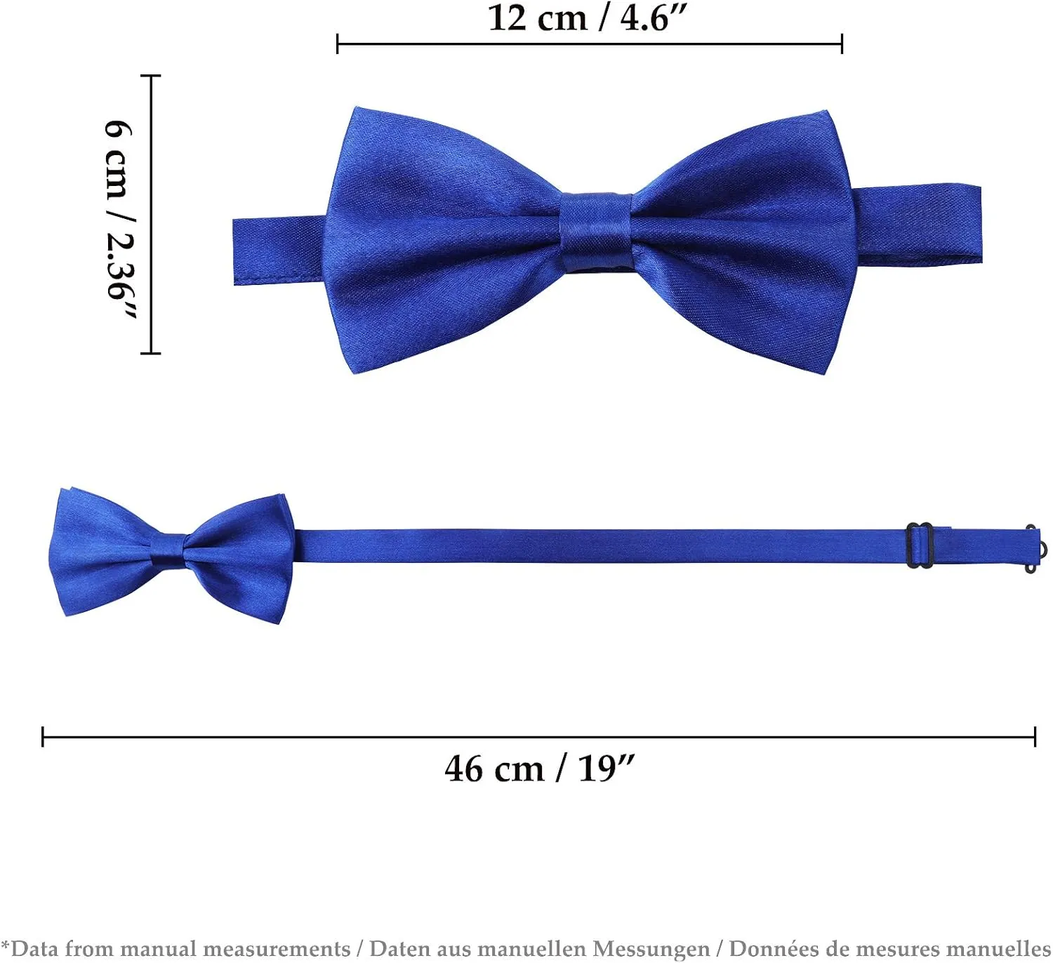 Kajeer Men's Bow Tie for Wedding Party - Solid Color Adjustable Pre Tied Bowties