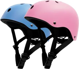 Kids Bike Helmet 2 Pack, Adjustable Toddler Helmet for Age 3-8 Boys Girls, Multi-Sport Helmet for Skateboard Roller Skateing Bicycle Scooter Blance Bike