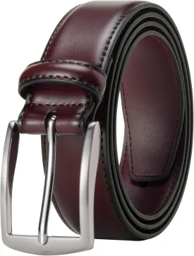KM Legend Mens Leather Dress Belt for Work Business and Casual