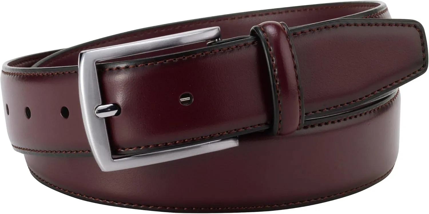 KM Legend Mens Leather Dress Belt for Work Business and Casual