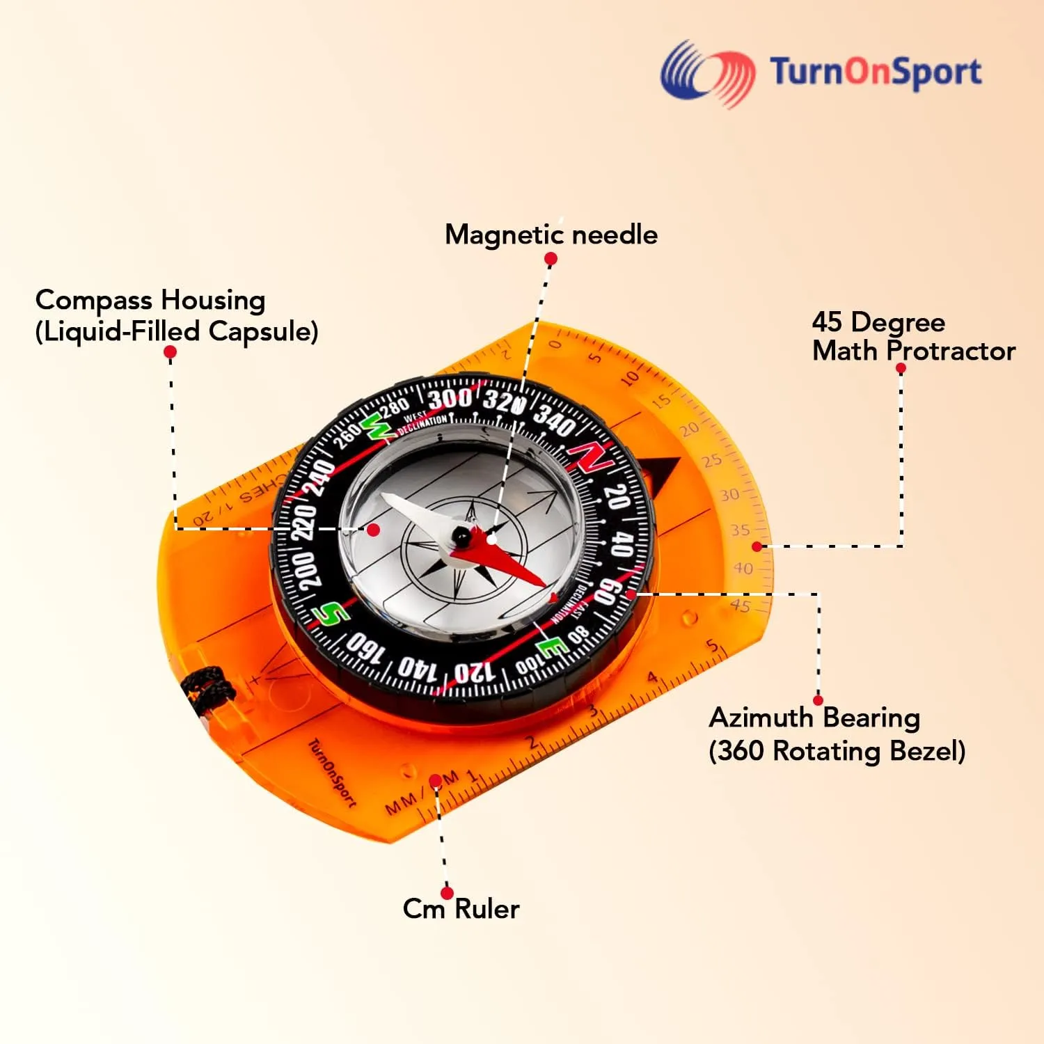 Orienteering Compass - Hiking Backpacking Compass - Advanced Scout Compass Camping and Navigation - Boy Scout Compass Kids - Childrens Compasses for Map Reading - Baseplate Compass Survival