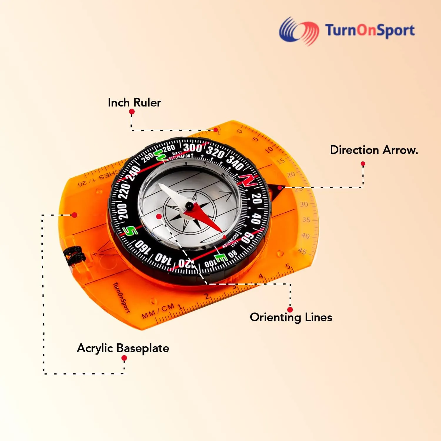 Orienteering Compass - Hiking Backpacking Compass - Advanced Scout Compass Camping and Navigation - Boy Scout Compass Kids - Childrens Compasses for Map Reading - Baseplate Compass Survival