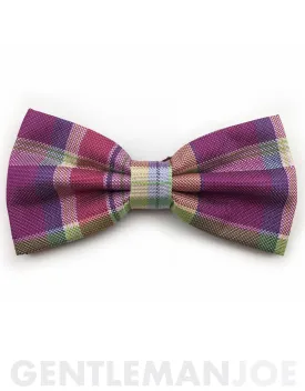 Purple & Green Plaid Bow Tie