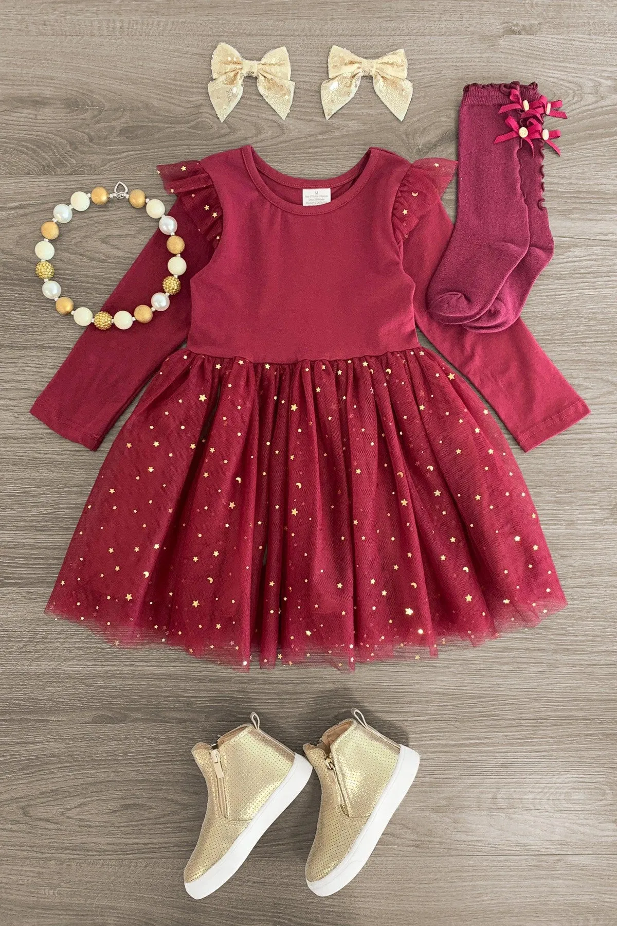 Raspberry Rose Star Tulle Dress