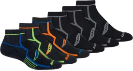 Saucony Men's RunDry Bolt Performance Quarter Socks, Available in L-XL (6, 12 Pairs)