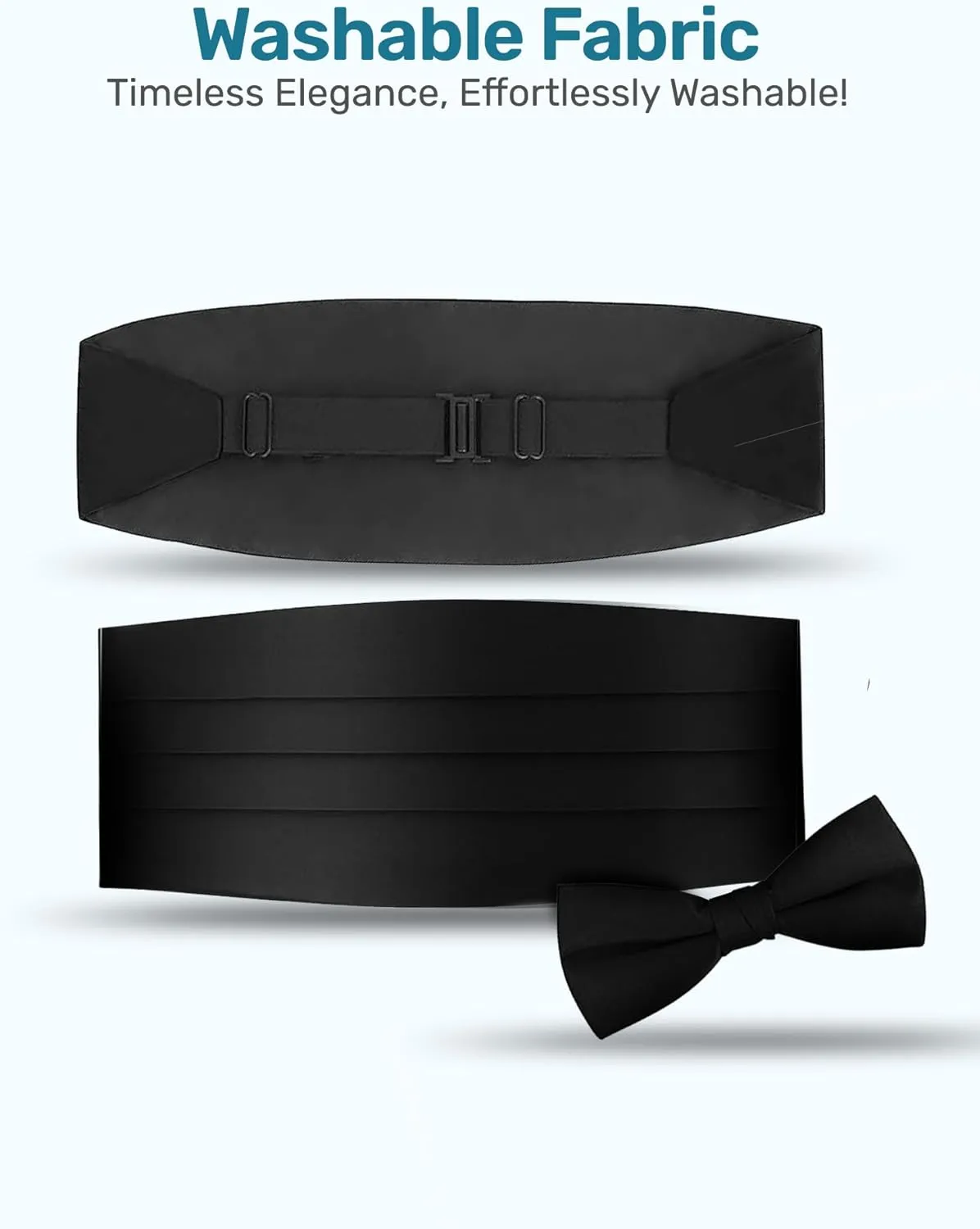 S.H. Churchill & Co. Men's Formal Satin Bowtie and Cummerbund Set