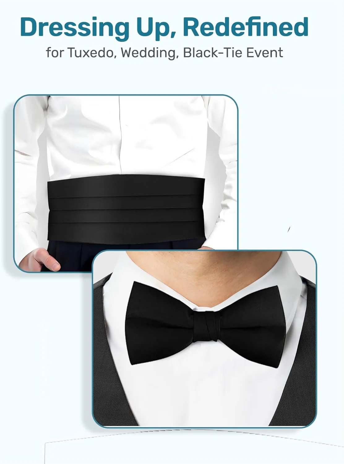 S.H. Churchill & Co. Men's Formal Satin Bowtie and Cummerbund Set