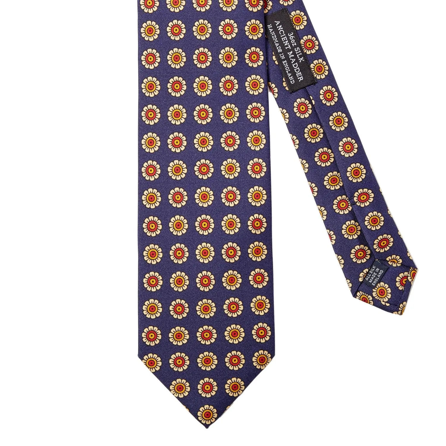 Sovereign Grade Navy Daisy Spring Madder Buff Tie (150x8.5 cm)