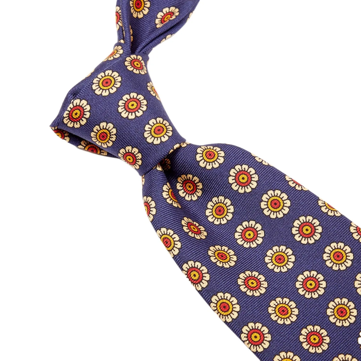 Sovereign Grade Navy Daisy Spring Madder Buff Tie (150x8.5 cm)