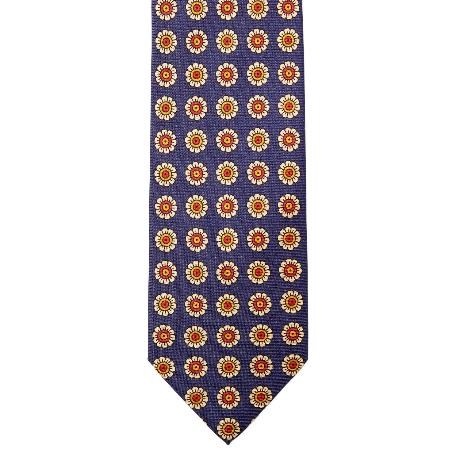 Sovereign Grade Navy Daisy Spring Madder Buff Tie (150x8.5 cm)