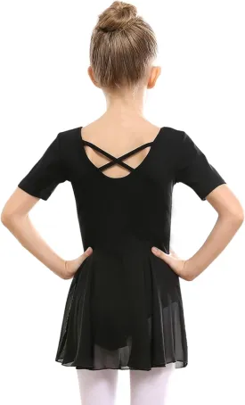 Stelle Ballet Leotards for Girls Dance Leotard with Skirt Toddler Ballet Outfit Criss-Cross Bow Back (Little/Big Kid)