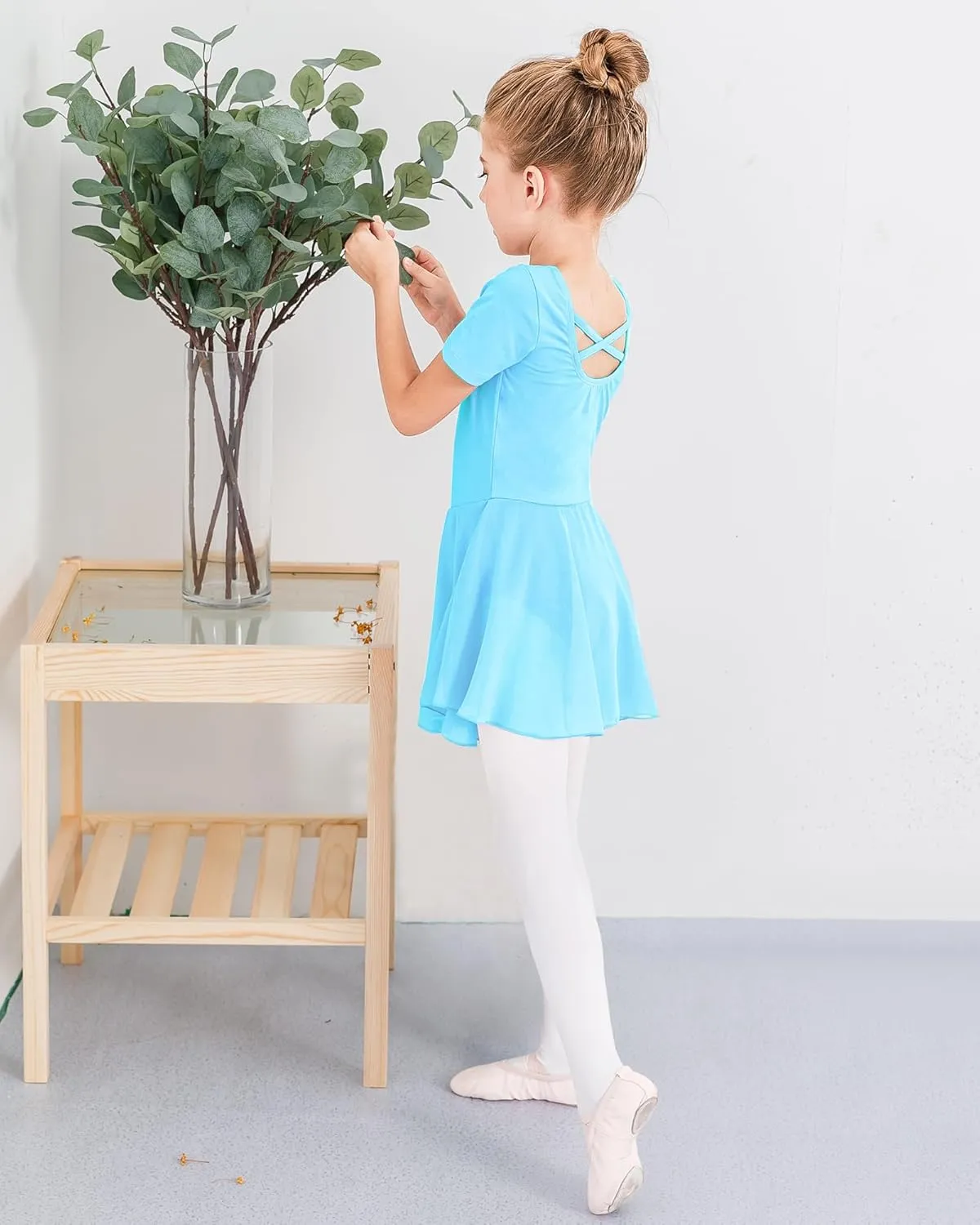 Stelle Ballet Leotards for Girls Dance Leotard with Skirt Toddler Ballet Outfit Criss-Cross Bow Back (Little/Big Kid)