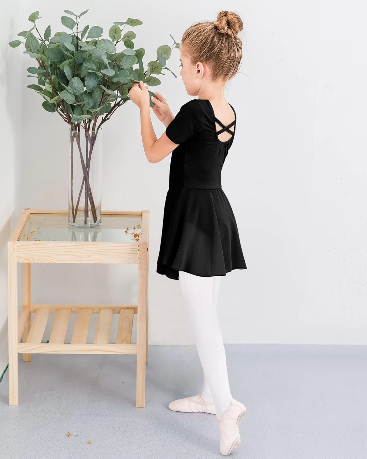 Stelle Ballet Leotards for Girls Dance Leotard with Skirt Toddler Ballet Outfit Criss-Cross Bow Back (Little/Big Kid)