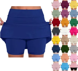 Summer Skorts For Women 2025 Trendy Lightweight Skirt Athletic Inner Shorts Running Tennis Golf Workout Leggings