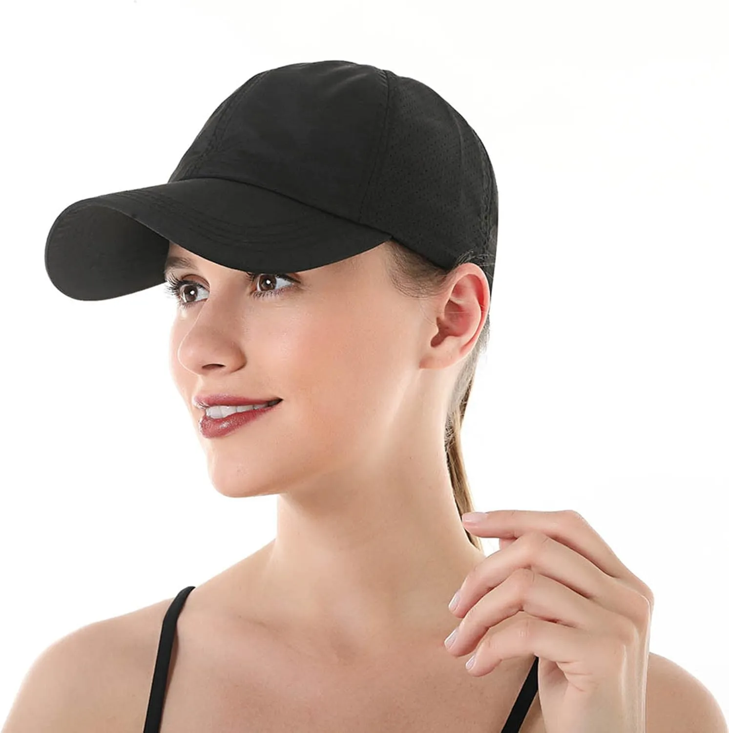 UTTPLL Womens Ponytail Baseball Cap Adjustable Ponycap Trucker Hats Summer Mesh Outdoor Sports Criss Cross Caps Dad Hat