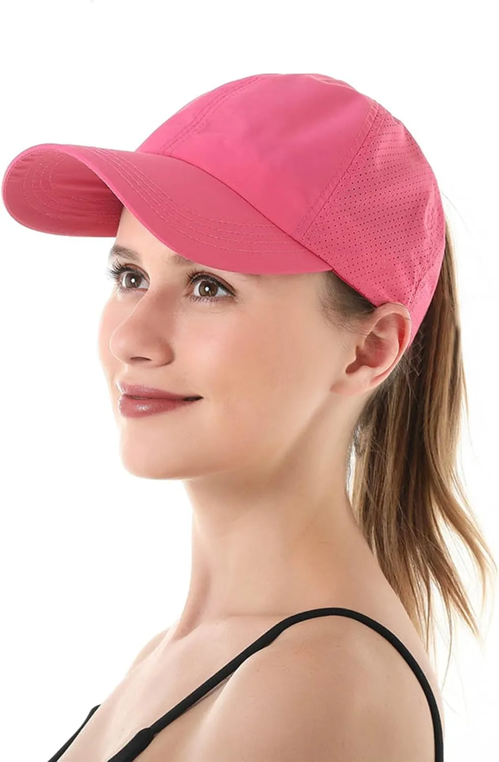 UTTPLL Womens Ponytail Baseball Cap Adjustable Ponycap Trucker Hats Summer Mesh Outdoor Sports Criss Cross Caps Dad Hat