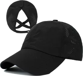 UTTPLL Womens Ponytail Baseball Cap Adjustable Ponycap Trucker Hats Summer Mesh Outdoor Sports Criss Cross Caps Dad Hat