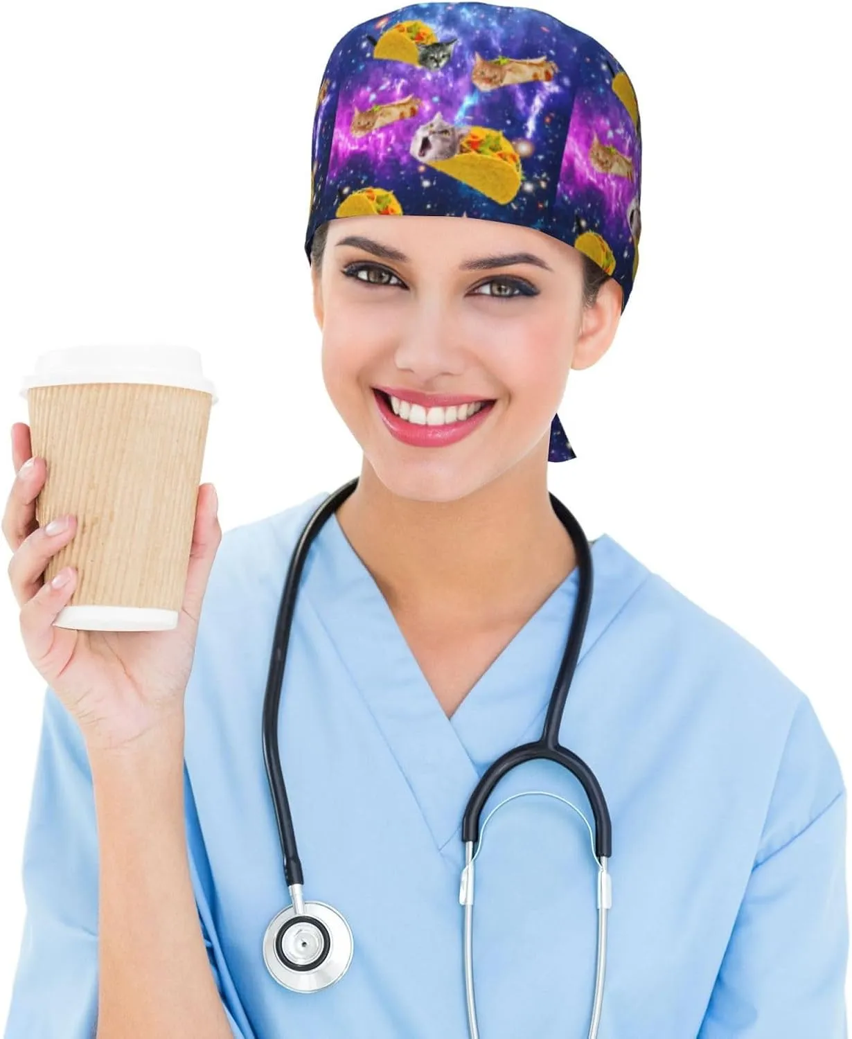 WILL BUDXEG Working Cap with Sweatband for Women Men, Adjustable Cleaning Working Hats, Nurse Surgical Caps(Tie Back)