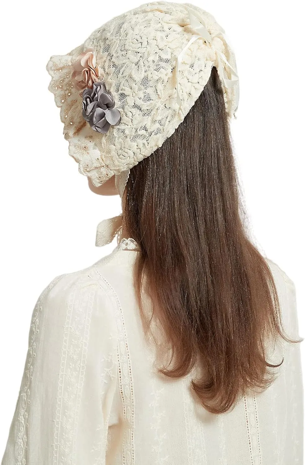 Women's Colonial Bonnet Cap Vintage Costume Accessory Lolita Hat Cute