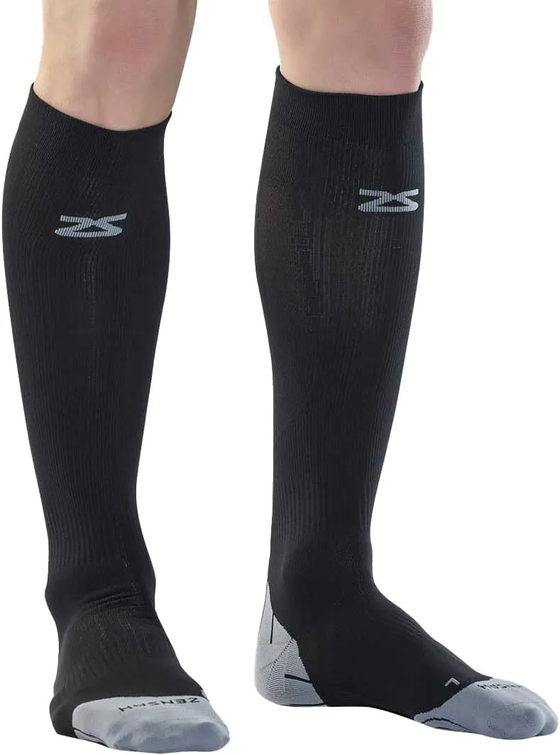Zensah Tech  Compression Socks - Knee High Running Socks for Sports, Travel, Made in Italy